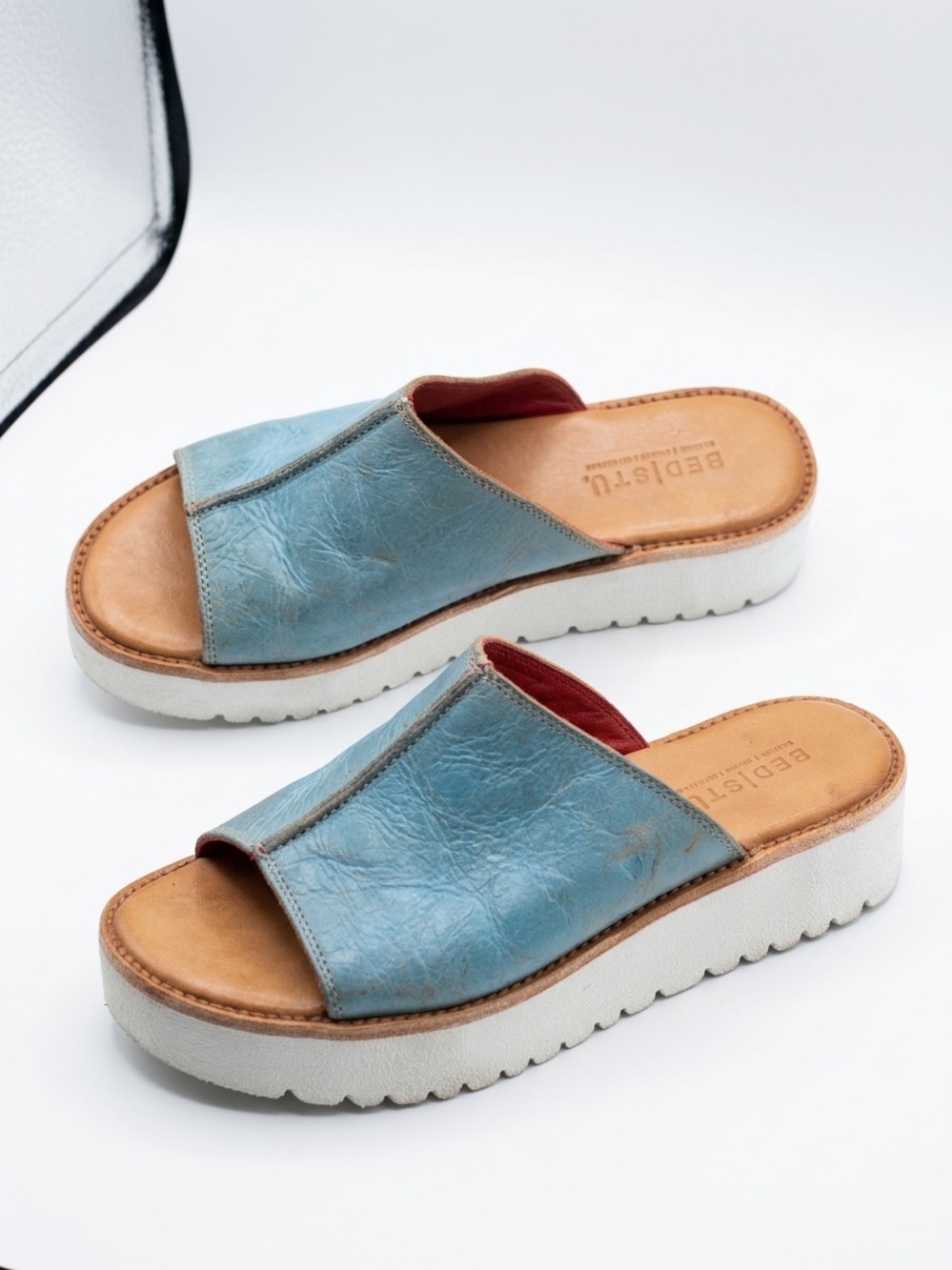 Bed|Stü Aqua Leather Slide Sandals - Picture 4 of 5